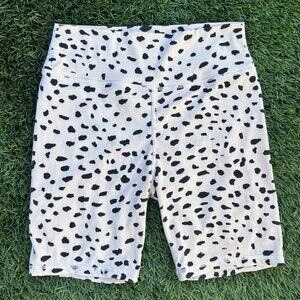 Rivir Spotted Patterned Ribbed Biker Shorts - L